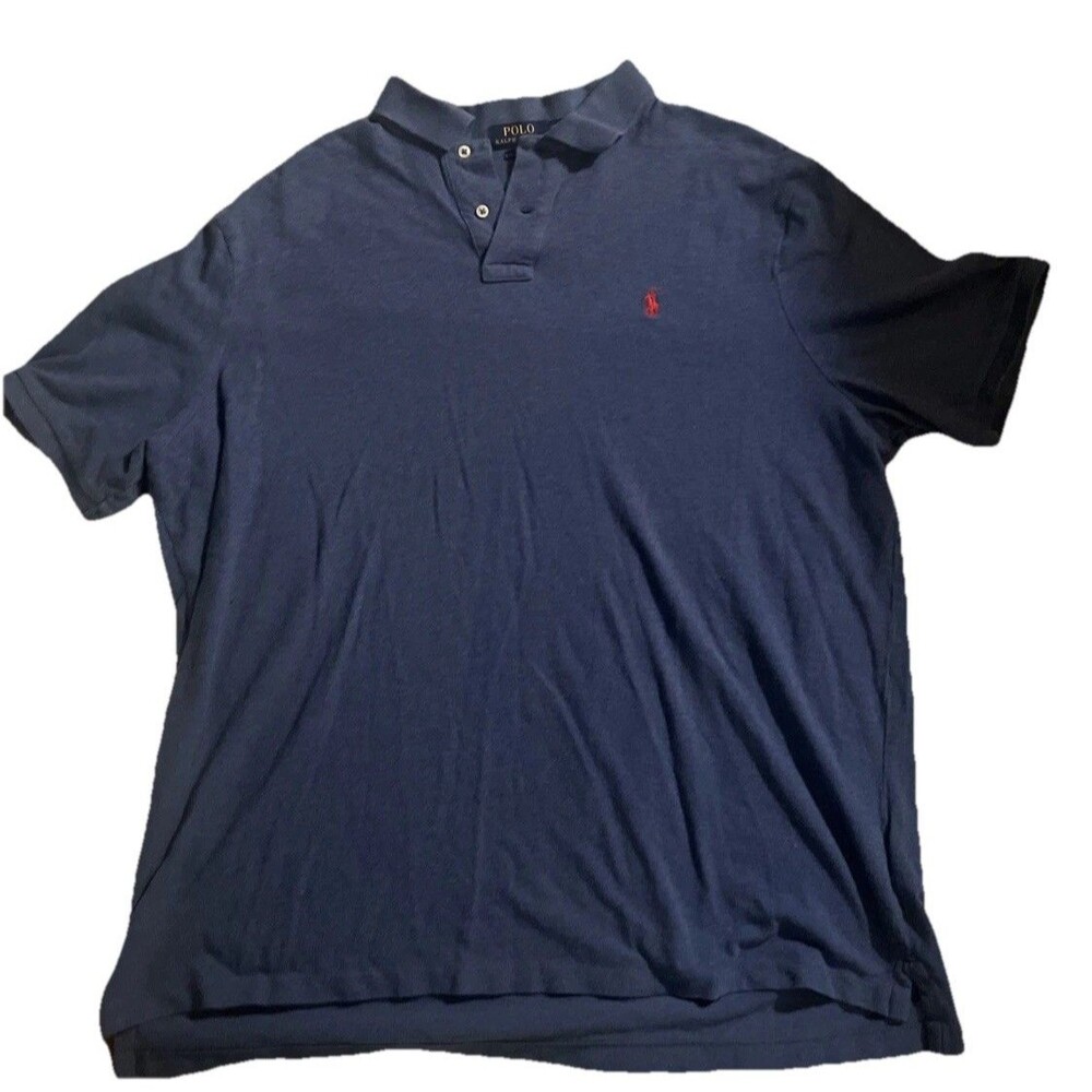 Ralph Lauren Polo Shirt Mens Blue Classic Fit Short Sleeve XXL